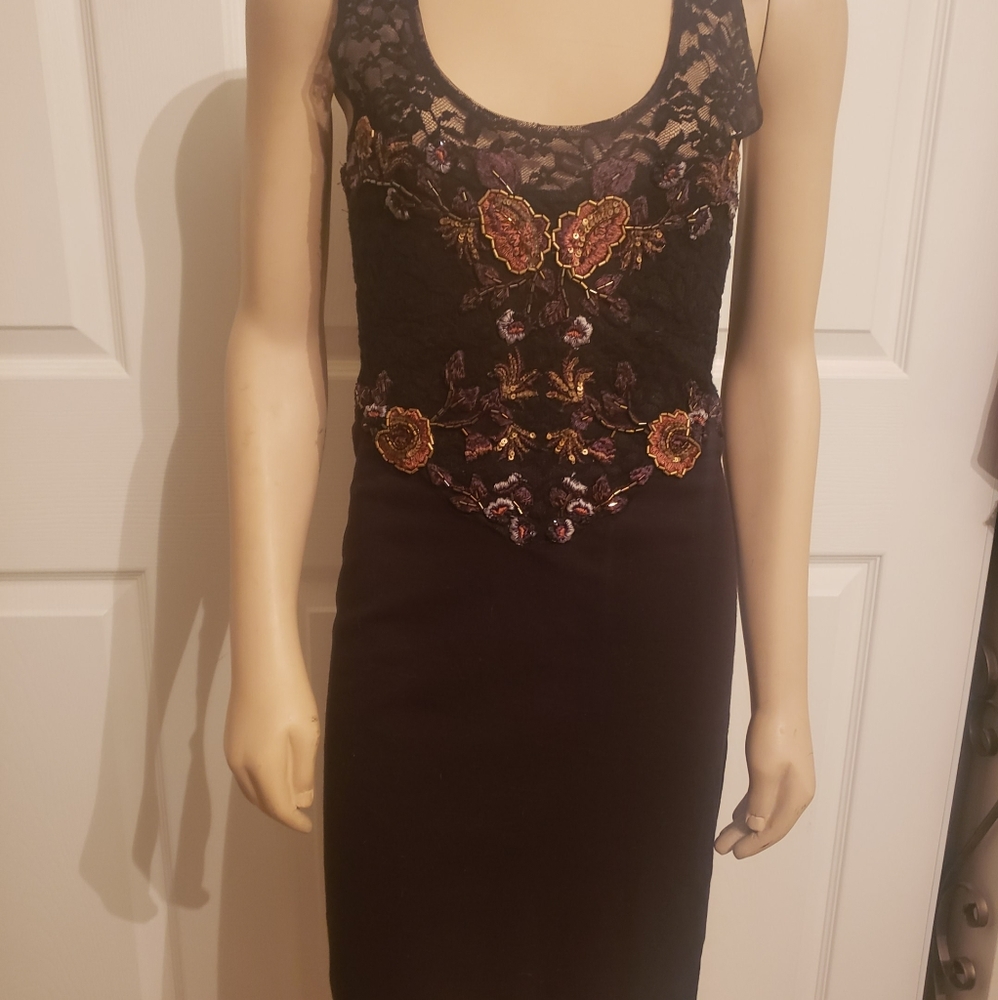 Free people beaded embroidered bodycon dress